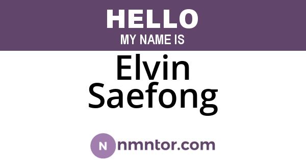 Elvin Saefong