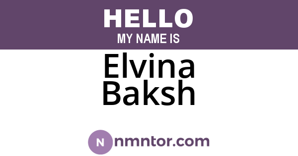 Elvina Baksh
