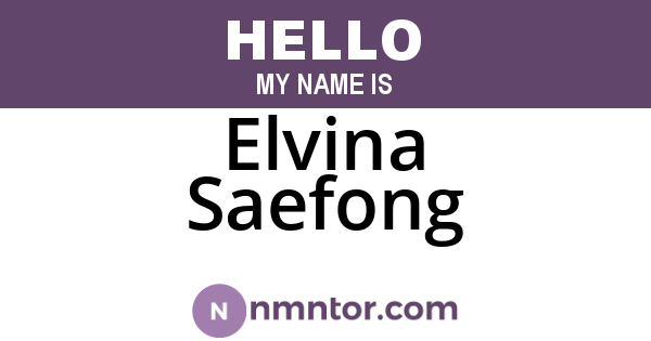 Elvina Saefong