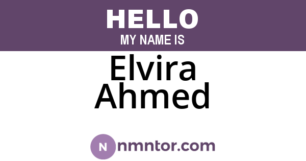 Elvira Ahmed