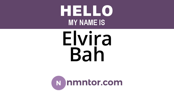 Elvira Bah