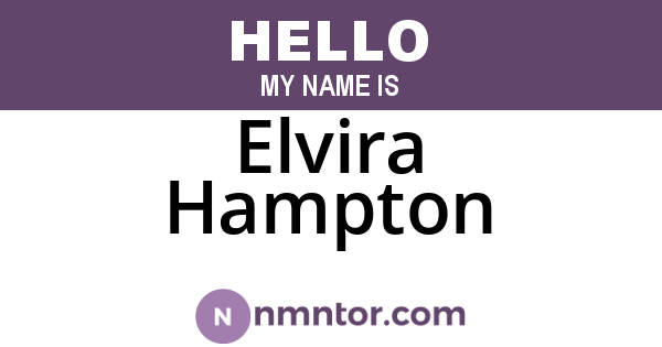 Elvira Hampton