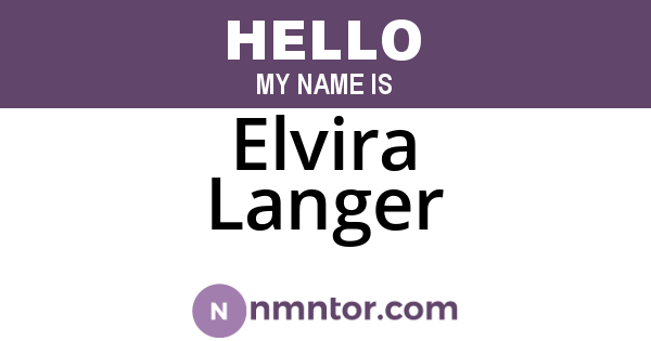 Elvira Langer