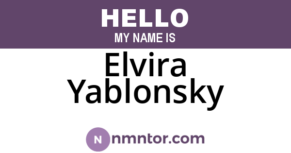 Elvira Yablonsky