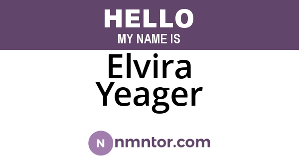Elvira Yeager