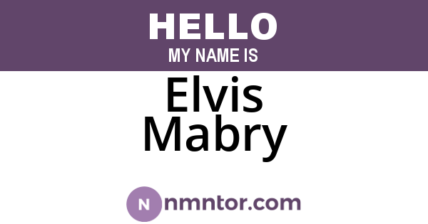 Elvis Mabry