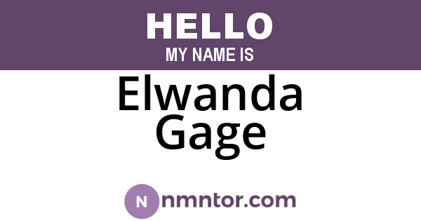 Elwanda Gage