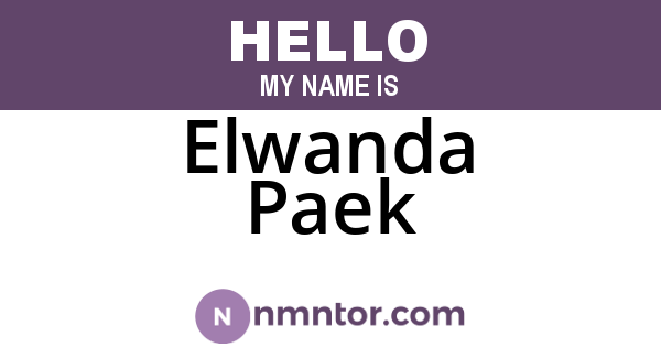 Elwanda Paek