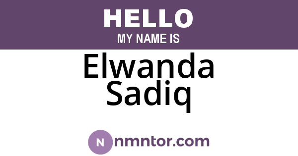 Elwanda Sadiq