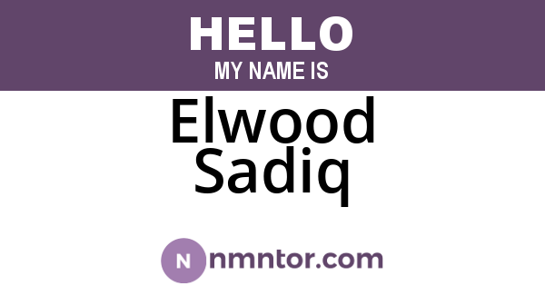Elwood Sadiq
