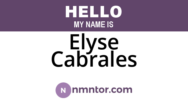 Elyse Cabrales
