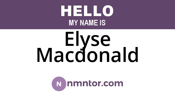 Elyse Macdonald