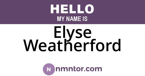 Elyse Weatherford
