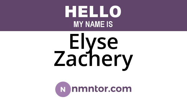 Elyse Zachery