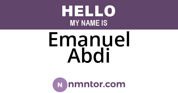 Emanuel Abdi