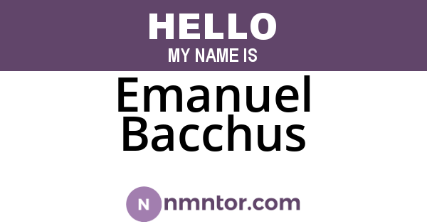 Emanuel Bacchus