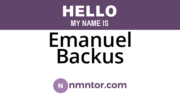 Emanuel Backus