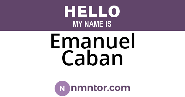 Emanuel Caban