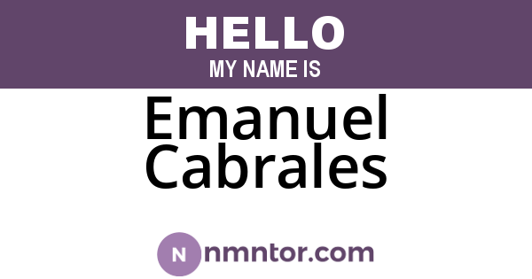 Emanuel Cabrales