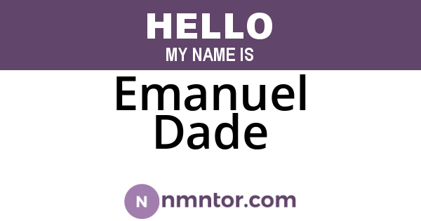 Emanuel Dade