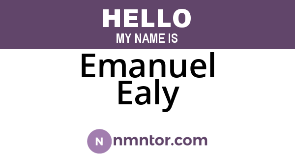 Emanuel Ealy