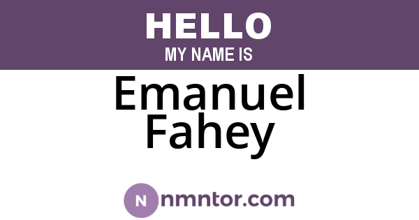 Emanuel Fahey