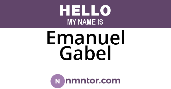 Emanuel Gabel