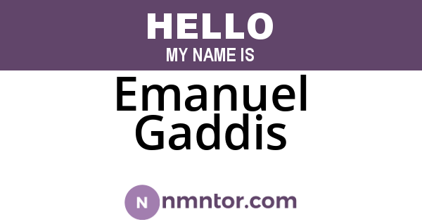 Emanuel Gaddis