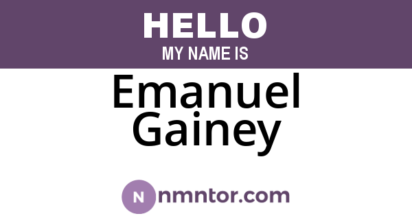 Emanuel Gainey