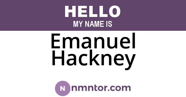 Emanuel Hackney
