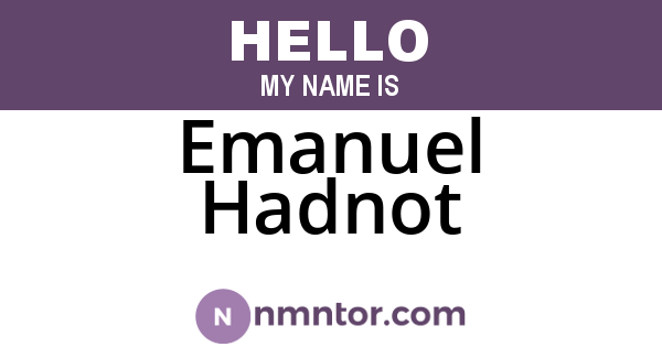 Emanuel Hadnot