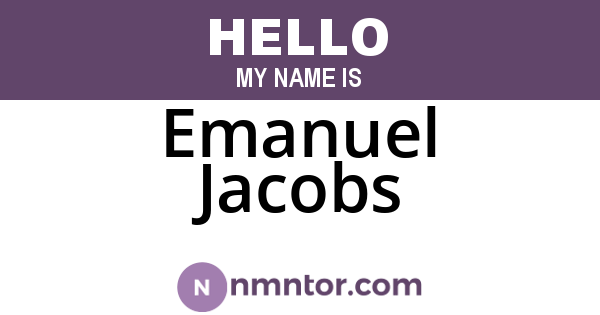 Emanuel Jacobs