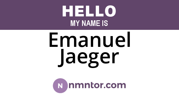 Emanuel Jaeger