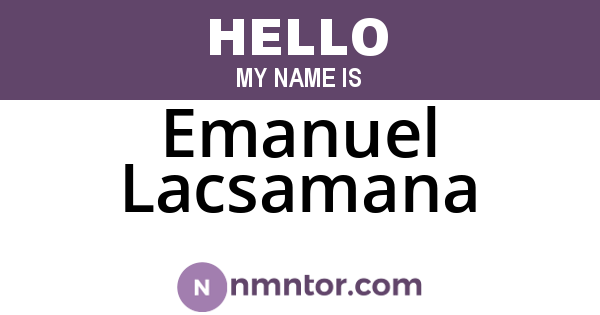 Emanuel Lacsamana