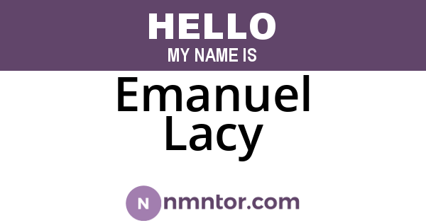 Emanuel Lacy