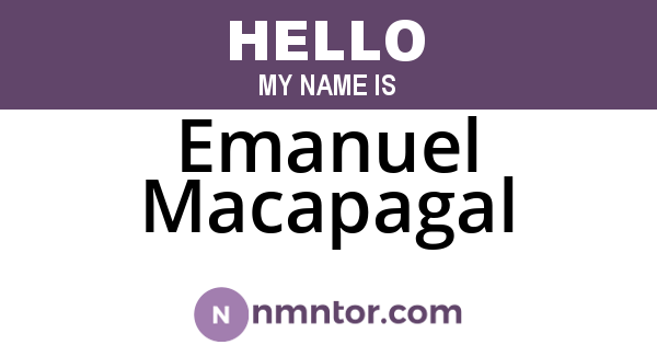Emanuel Macapagal