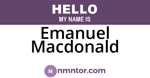 Emanuel Macdonald