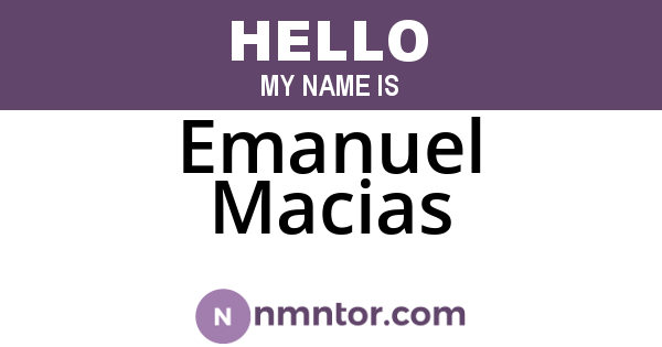 Emanuel Macias
