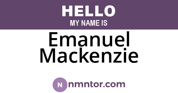 Emanuel Mackenzie