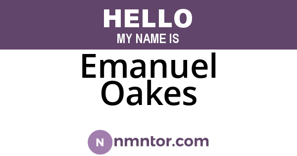 Emanuel Oakes