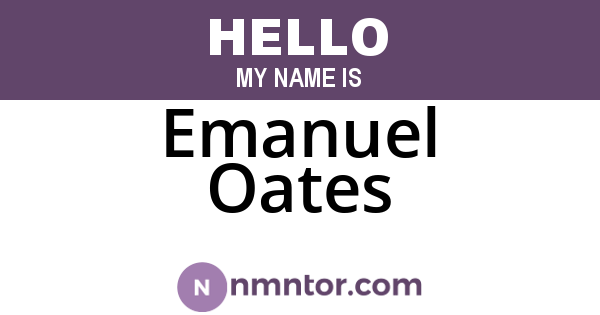 Emanuel Oates