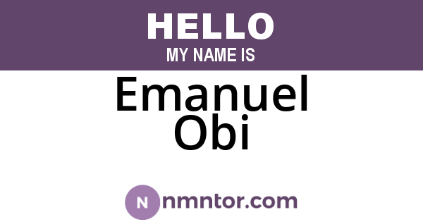 Emanuel Obi