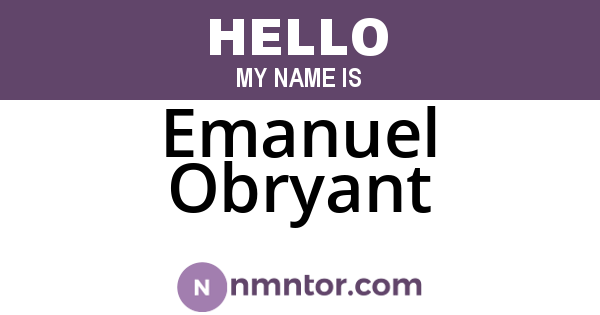 Emanuel Obryant