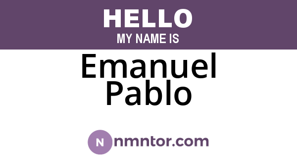 Emanuel Pablo