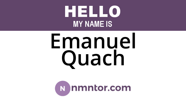Emanuel Quach