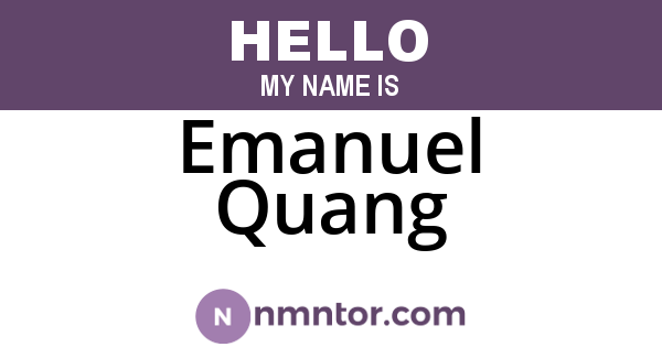 Emanuel Quang