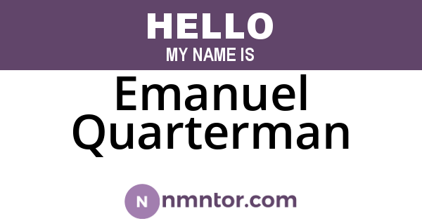 Emanuel Quarterman
