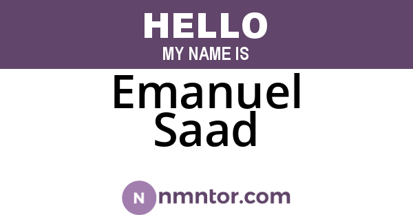 Emanuel Saad