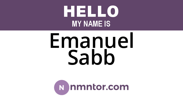 Emanuel Sabb
