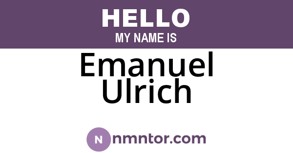 Emanuel Ulrich